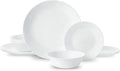 12-Piece Premium Triple-Layer Glass Dinnerware Set, Service for 4, Crisp Winter Frost White Design, Chip and Crack Resistant Tableware for Daily Dining, Dishwasher and Microwave Safe Kitchen Essential