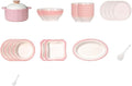 Pink White Gradient Dinnerware Set Plates Bowls Dishes Service Porcelain Dinnerware Set Elegant Dinner Plates Pasta Bowls Salad Plates Dessert Bowls Tableware Set