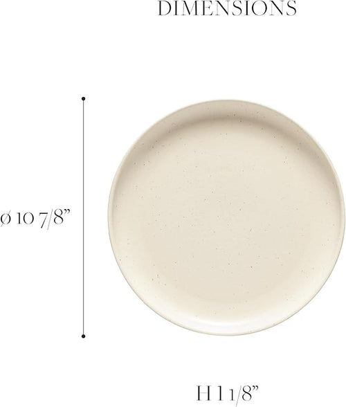 Casafina Ceramic Stoneware 24-Piece Place Setting Service for 6 with Cereal & Pasta Bowls - Pacifica Collection, Vanilla | Microwave & Dishwasher Safe Dinnerware Set | Restaurant Quality Tableware