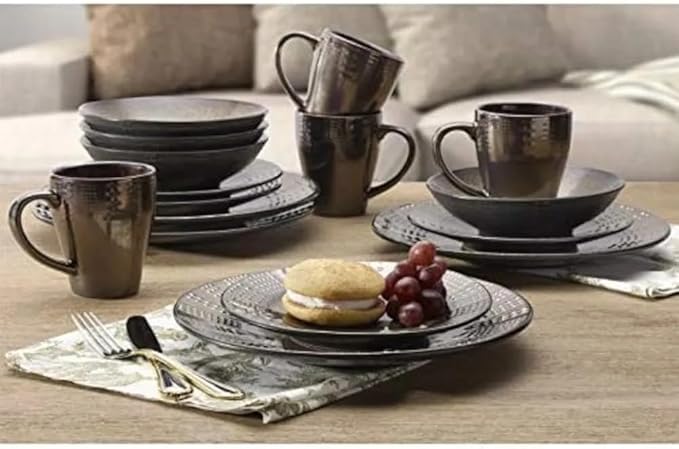 16-Piece Dinnerware Set Dinner Plates Set Service for 4 Plate Dish Kitchen Tableware Ceramic Dishes to Eat Sets