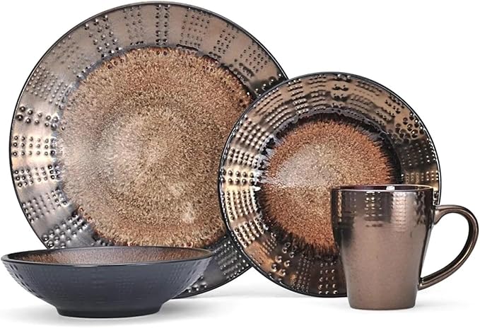 16-Piece Dinnerware Set Dinner Plates Set Service for 4 Plate Dish Kitchen Tableware Ceramic Dishes to Eat Sets